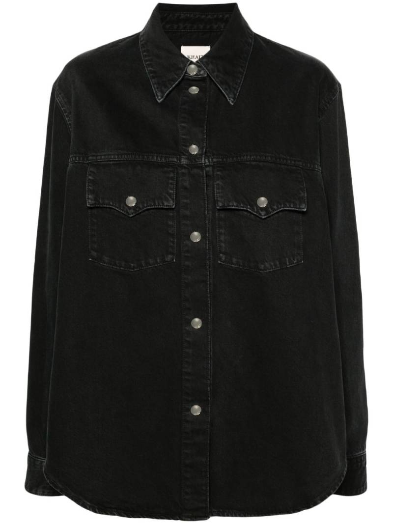 KHAITE Jinn long-sleeved denim shirt - Black von KHAITE