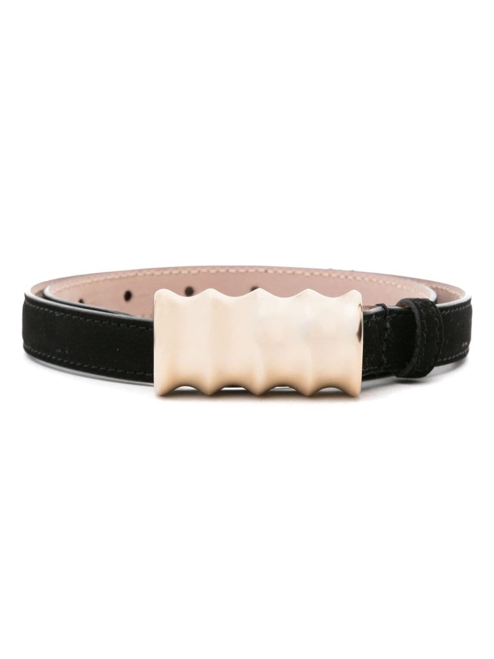 KHAITE Julius 20mm suede belt - Black von KHAITE