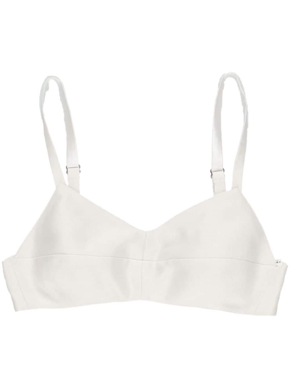 KHAITE Knox silk crop top - White von KHAITE