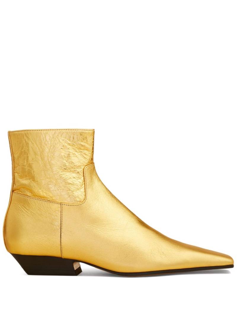 KHAITE Marfa leather ankle boots - Gold von KHAITE