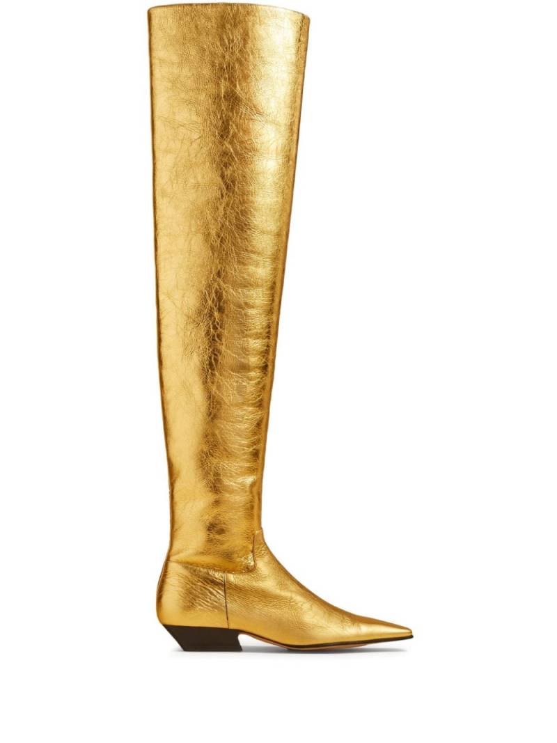 KHAITE Marfa metallic leather boots - Gold von KHAITE