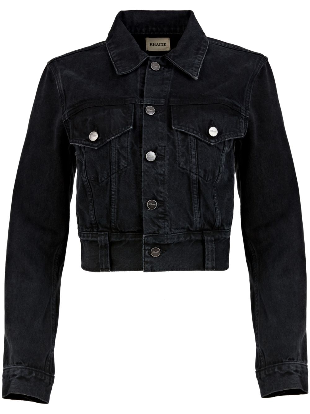 KHAITE Rizzo cropped denim jacket - Black von KHAITE