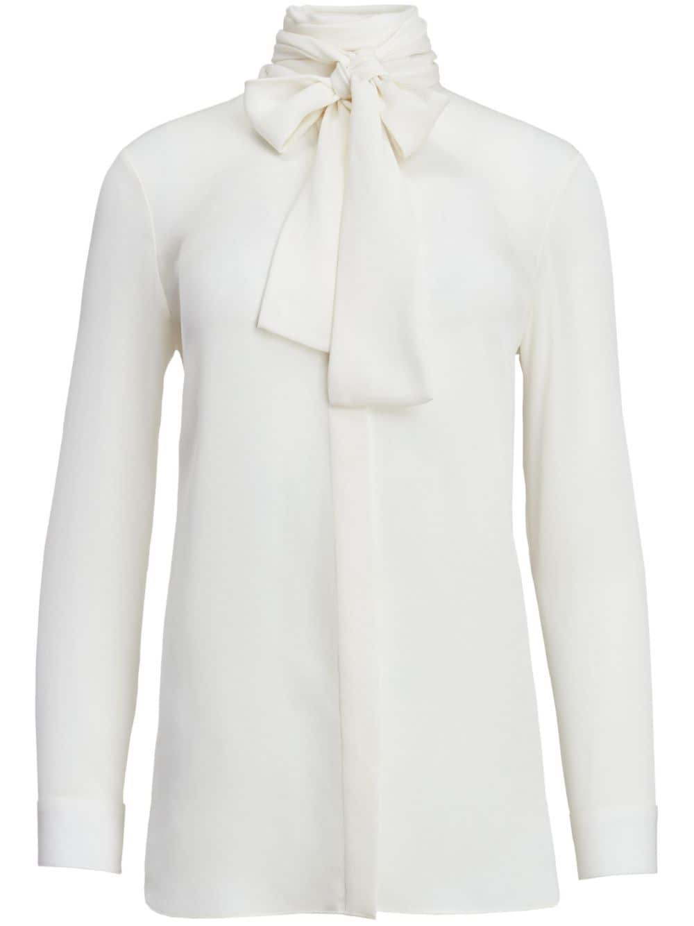 KHAITE Tash scarf-detail silk blouse - White von KHAITE