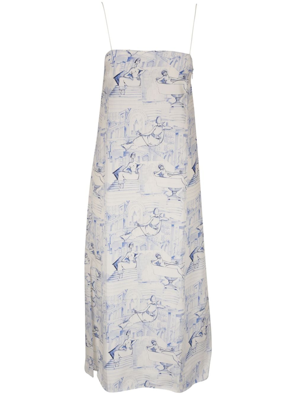 KHAITE Th Sicily graphic-print dress - Blue von KHAITE