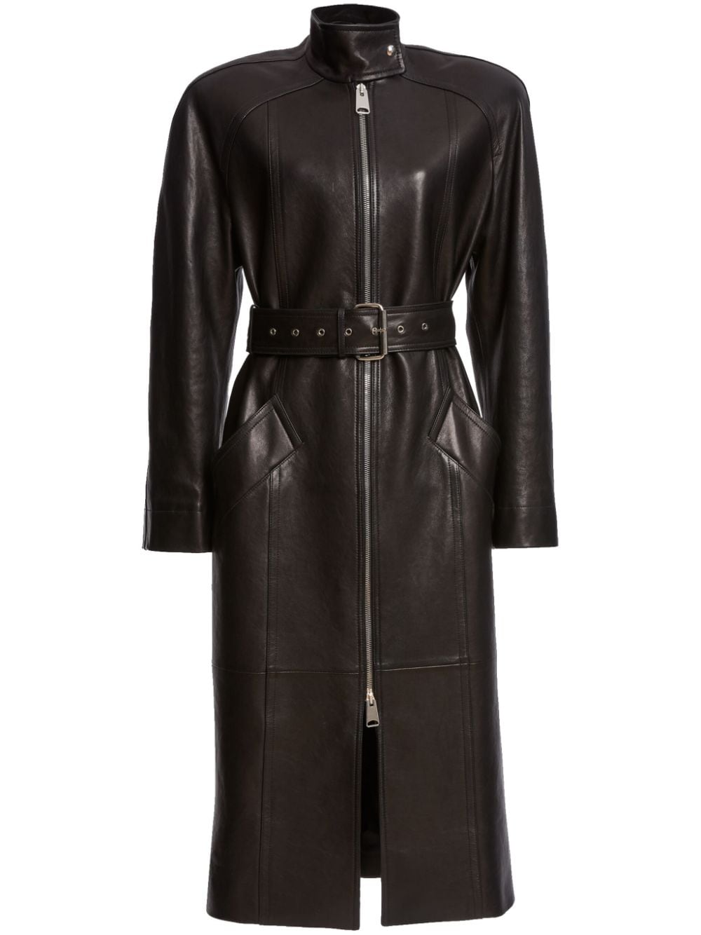 KHAITE The Bobbie belted leather coat - Black von KHAITE