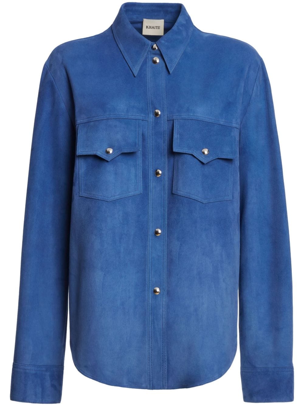 KHAITE The Jinn suede shirt - Blue von KHAITE