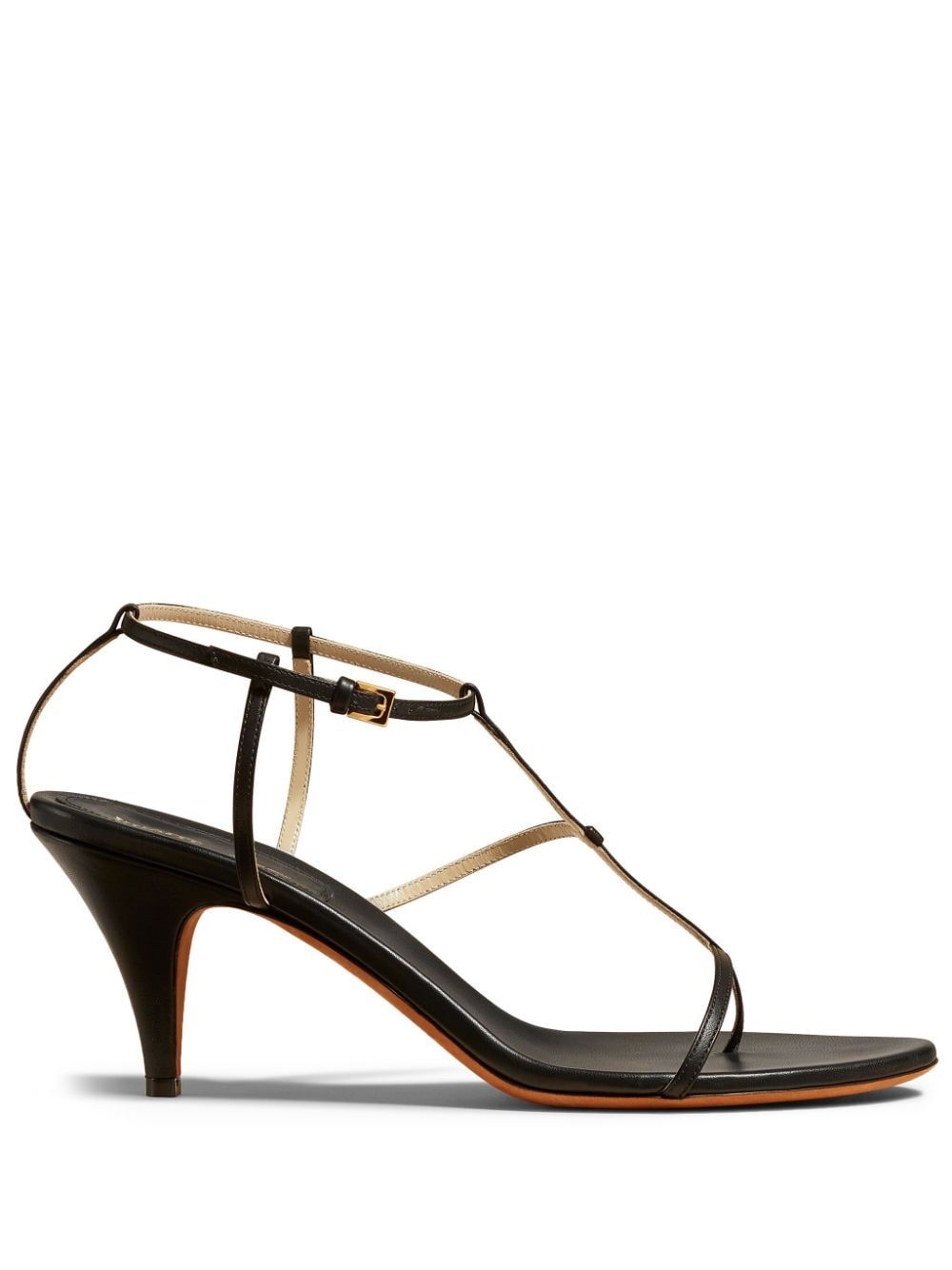 KHAITE The Jones 75mm leather sandals - Black von KHAITE