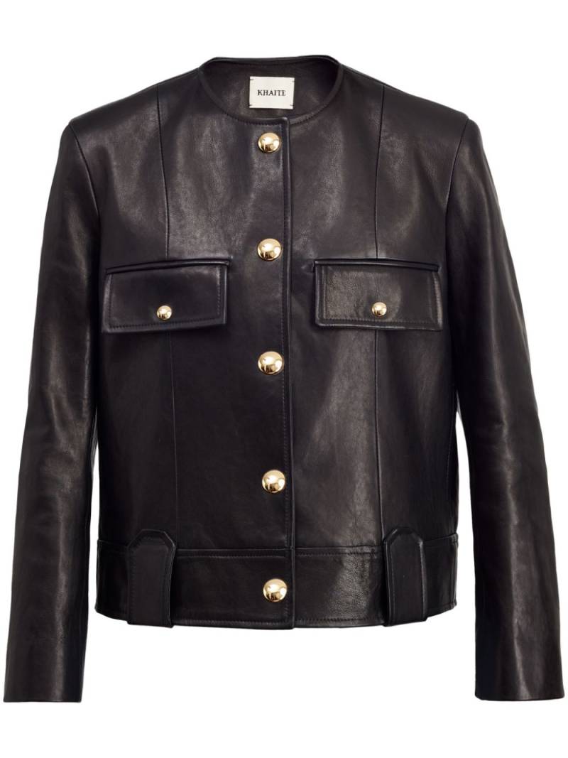 KHAITE The Laybin leather jacket - Black von KHAITE