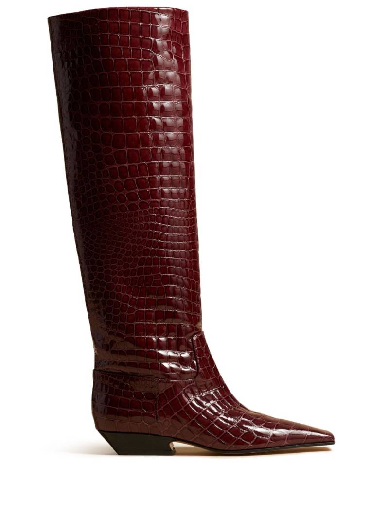 KHAITE The Marfa crocodile-effect boots - Red von KHAITE