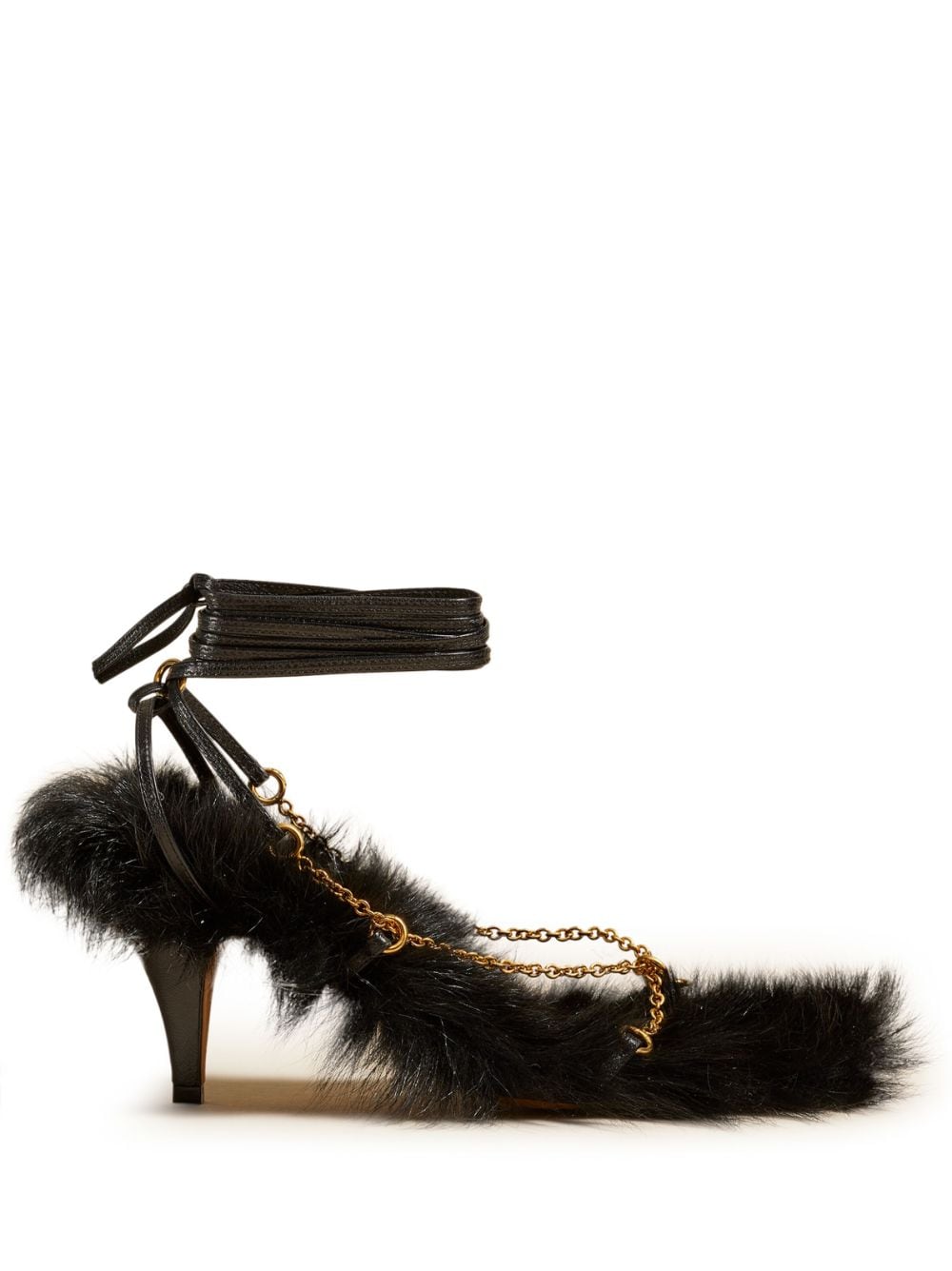 KHAITE The Marion shearling-lined 75mm sandals - Black von KHAITE