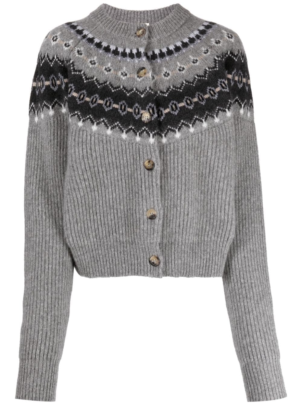 KHAITE The Michaela fair-isle cardigan - Grey von KHAITE