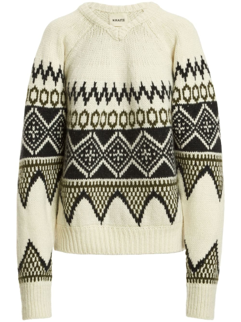 KHAITE The Nalani patterned intarsia-knit jumper - Neutrals von KHAITE