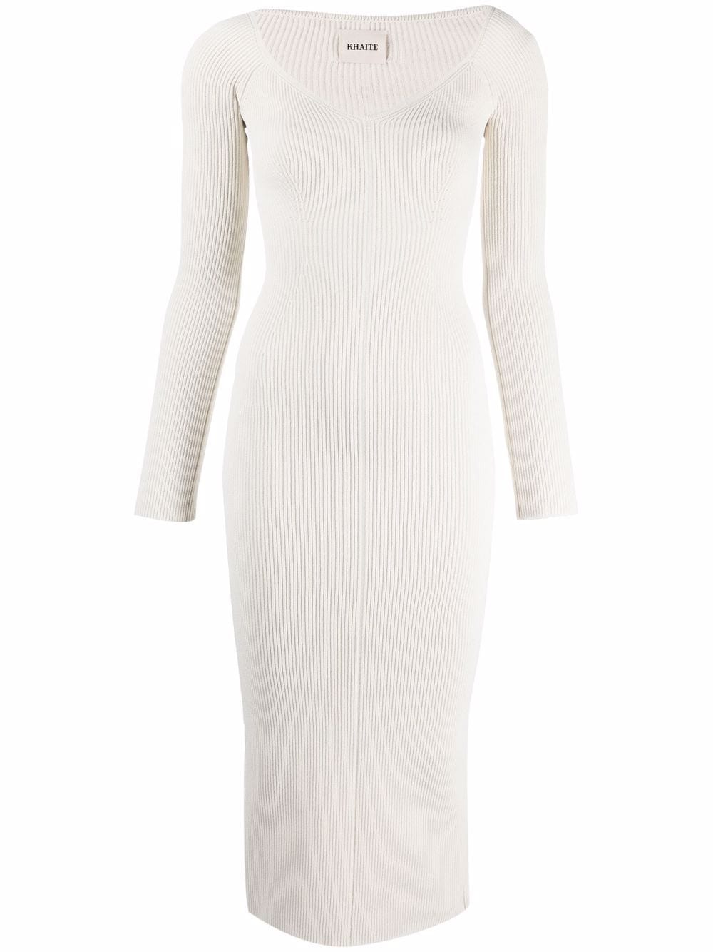 KHAITE The Pia ribbed knit dress - White von KHAITE