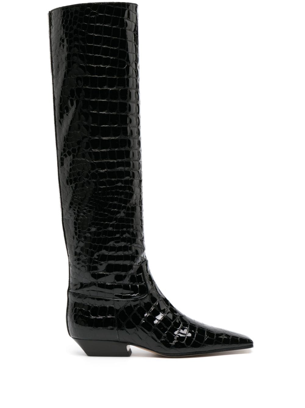 KHAITE The Marfa crocodile-effect leather boots - Black von KHAITE