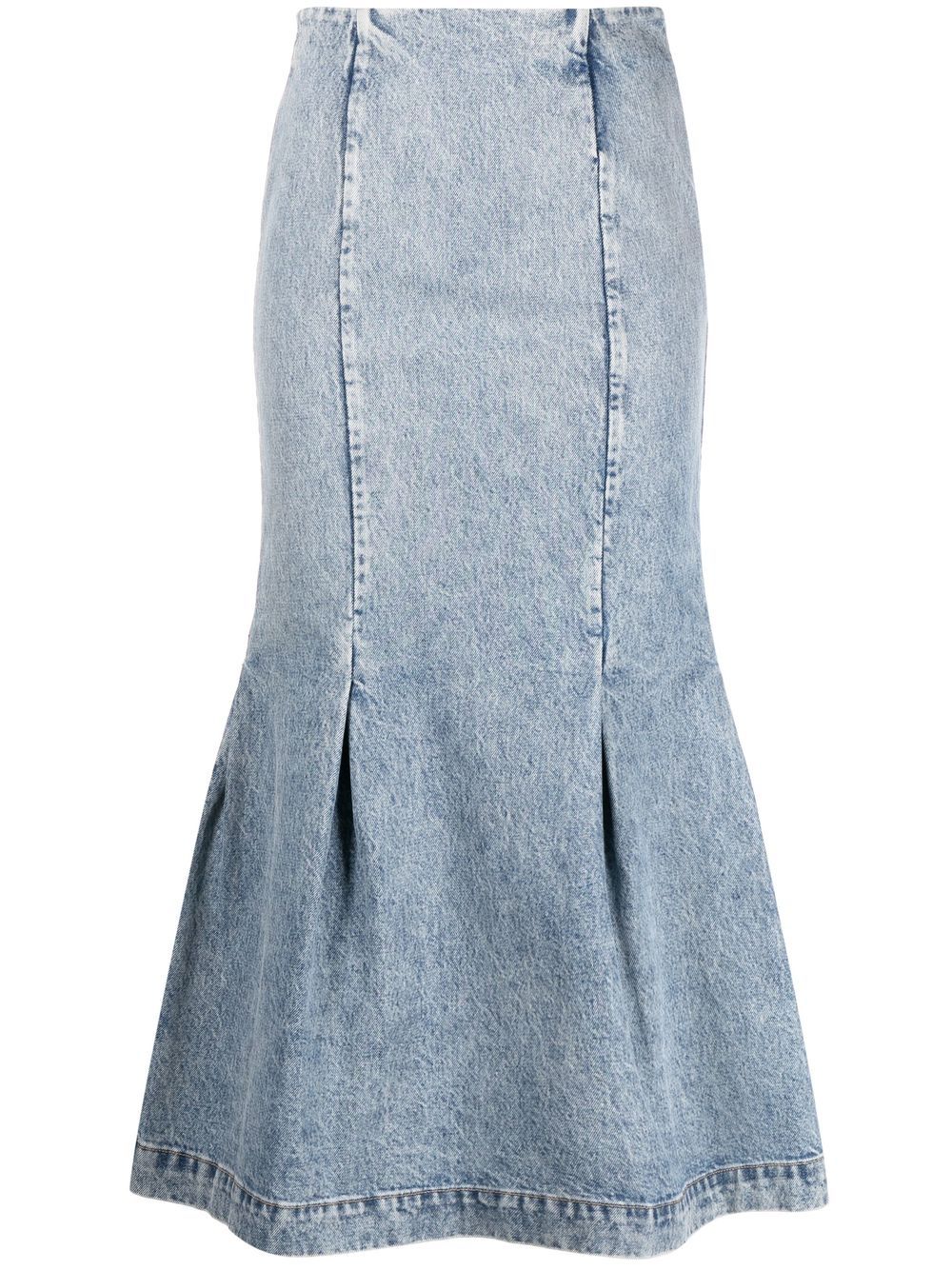 KHAITE high-waisted slim-cut skirt - Blue von KHAITE