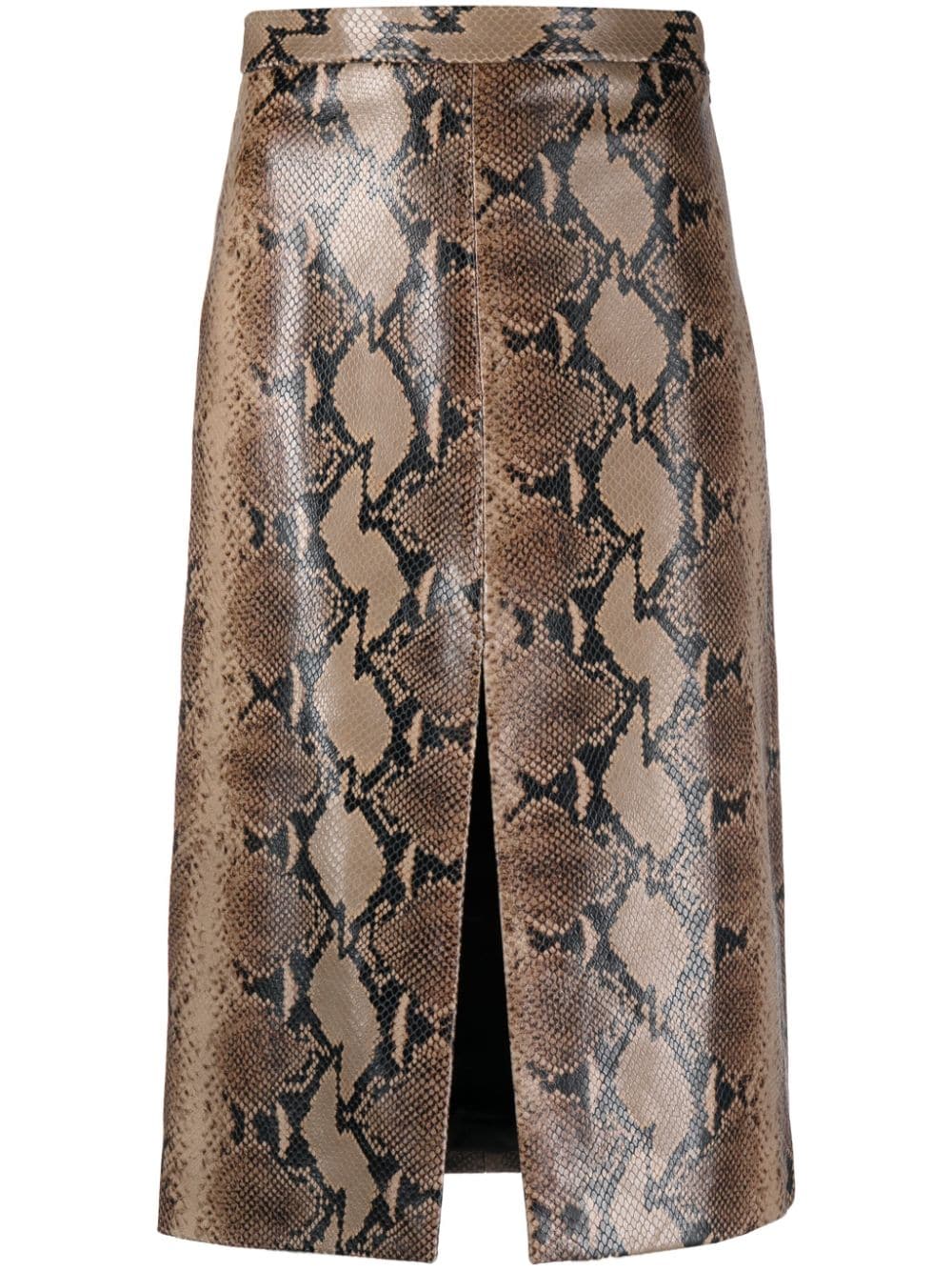KHAITE The Fraser snakeskin-effect leather skirt - Brown von KHAITE
