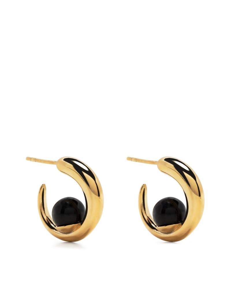 KHIRY Tiny Isha Gold Vermeil Onyx Hoops von KHIRY