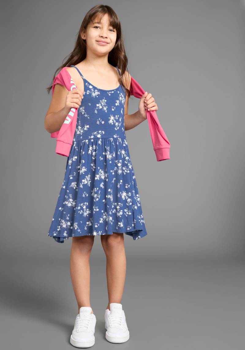 KIDSWORLD Jerseykleid »Trägerkleid, sommerlich mit verstellbaren Trägern«, aus Viskose mit schönem Blumendruck von KIDSWORLD
