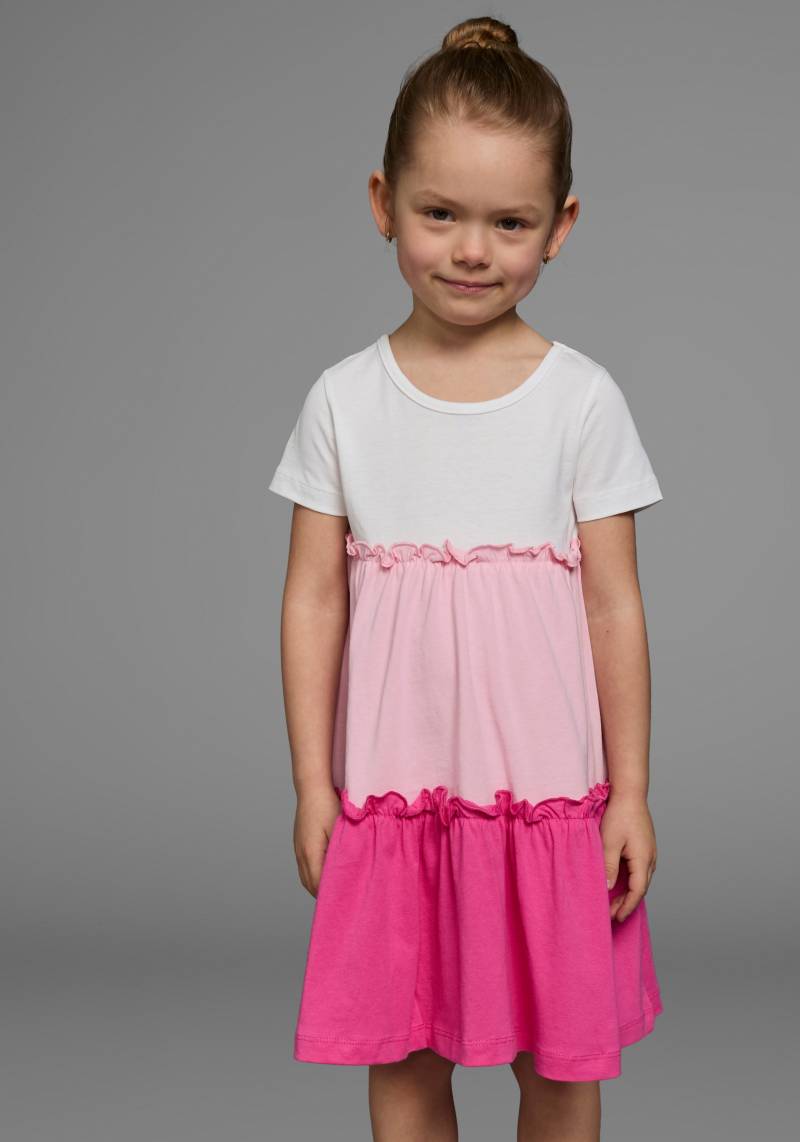 KIDSWORLD Jerseykleid »- Volantkleid für kleine Mädchen«, festliche Anlässe, kniefreie Länge, verspielter Stil von KIDSWORLD
