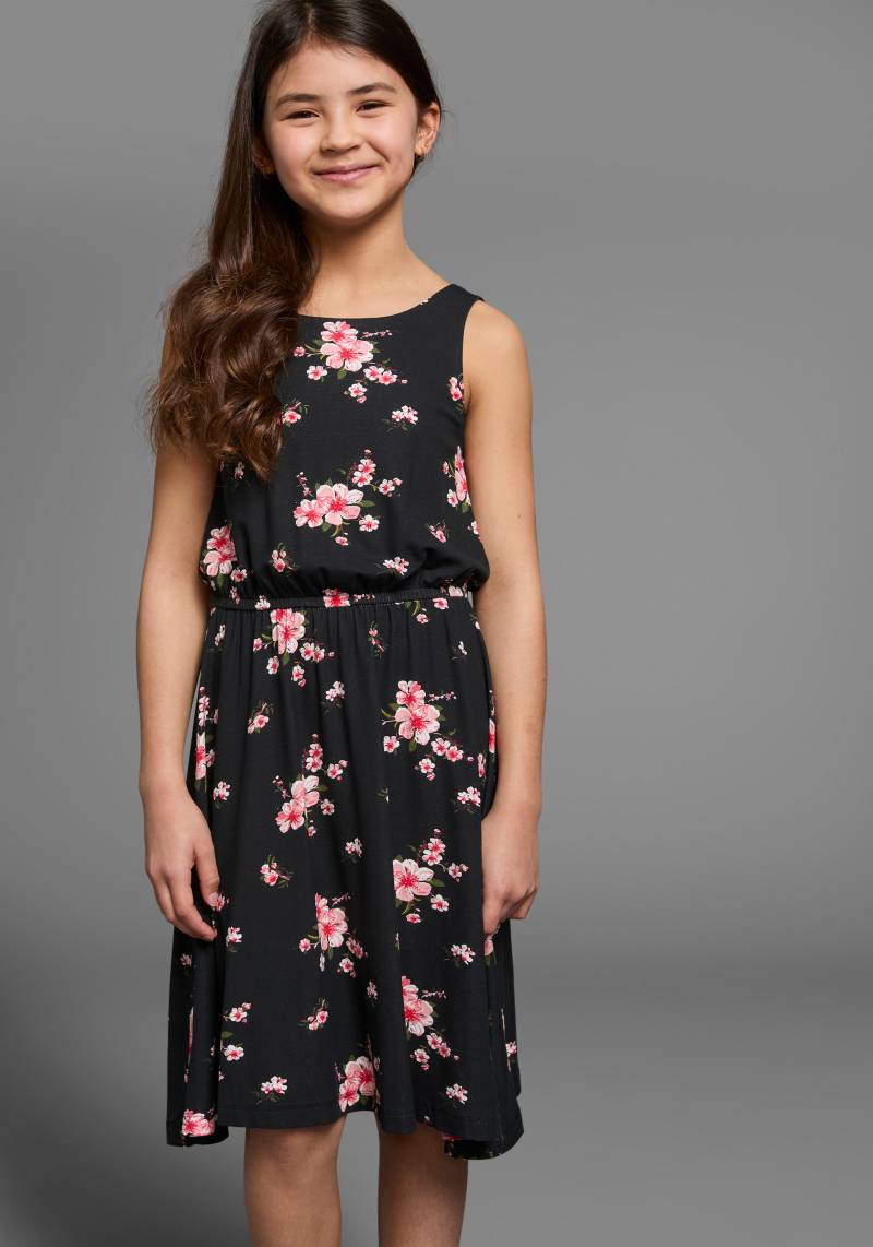 KIDSWORLD Jerseykleid »für Mädchen«, sommerlich, kniefrei, floral, aus Viskosemischung, ärmellos von KIDSWORLD