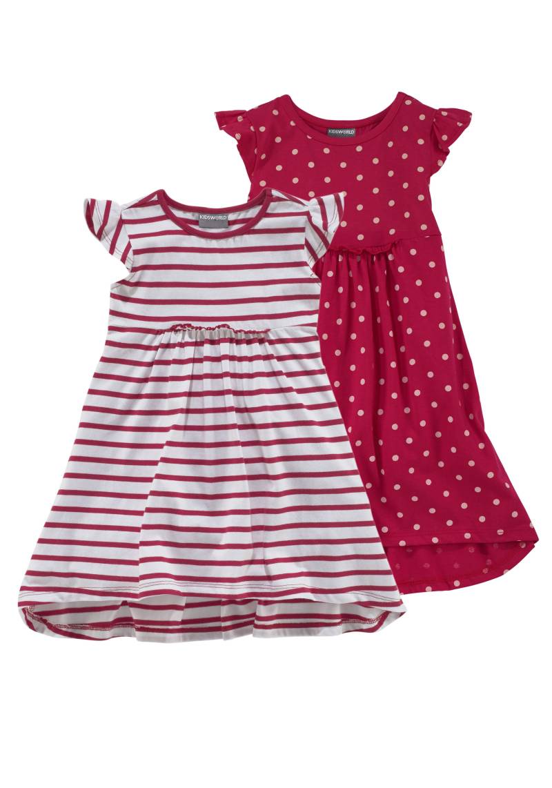 KIDSWORLD Jerseykleid »für kleine Mädchen«, (Packung, 2 tlg.), festliche Anlässe, kniefrei, modischer Stil, aus reiner Baumwolle von KIDSWORLD