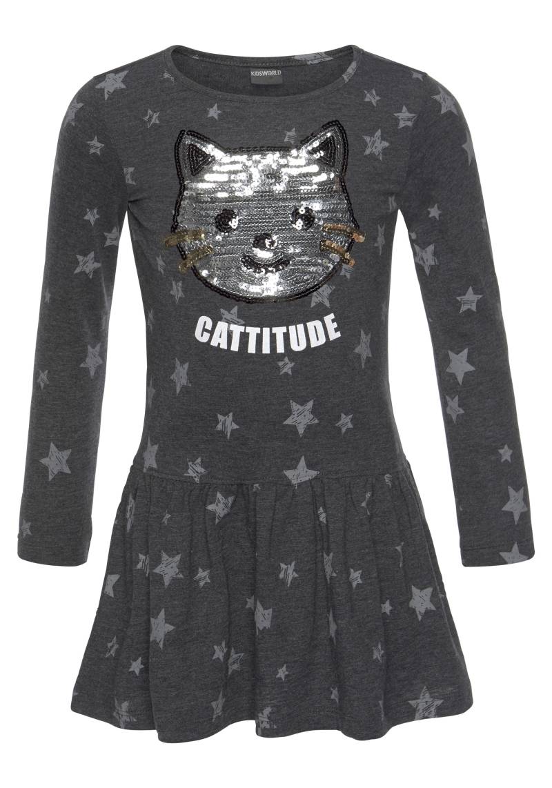 KIDSWORLD Jerseykleid »Kleid mit Pailletten«, Shirtkleid mit süsser Paillettenapplikation von KIDSWORLD