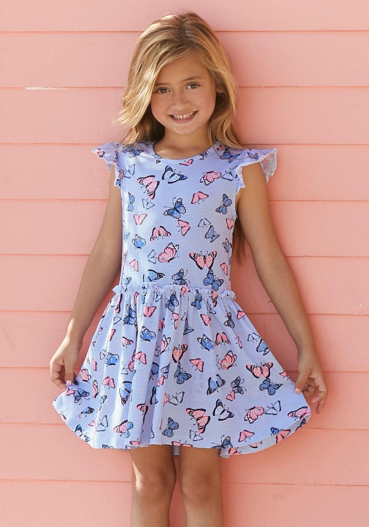 KIDSWORLD Jerseykleid »für kleine Mädchen«, mit niedlichem Schmetterlingsmuster von KIDSWORLD
