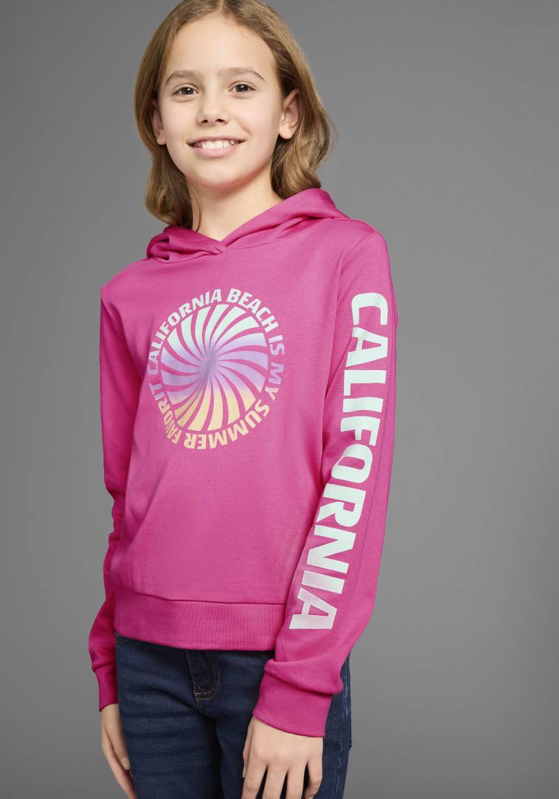 KIDSWORLD Kapuzenshirt », Langarmshirt mit Ärmelprint«, Langarm, gerade Passform, mit coolem Aufdruck von KIDSWORLD