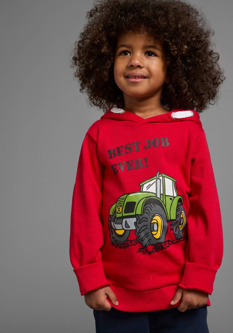 KIDSWORLD Kapuzensweatshirt »BEST JOB EVER!«, Kapuzensweatshirt mit Traktor-Print von KIDSWORLD