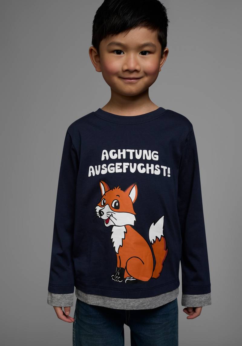 KIDSWORLD Langarmshirt »ACHTUNG AUSGEFUCHST«, Shirt mit coolem Fuchsdruck von KIDSWORLD
