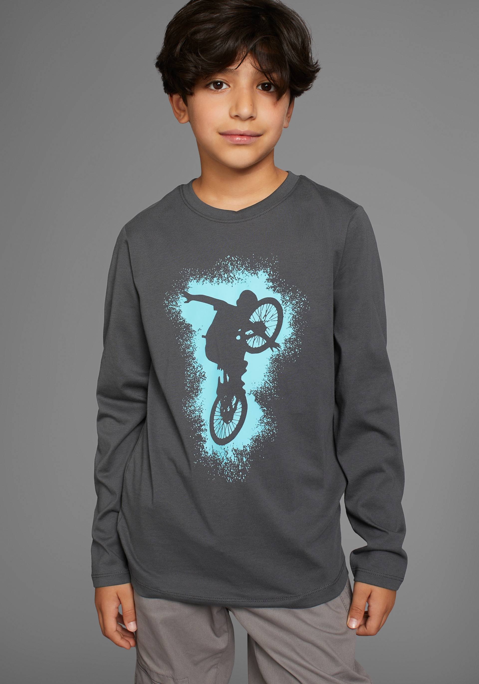 KIDSWORLD Langarmshirt »BIKER«, lässiger Druck für Jungen KIDSWORLD Langarmshirt »BIKER«, lässiger Druck für Jungen von KIDSWORLD