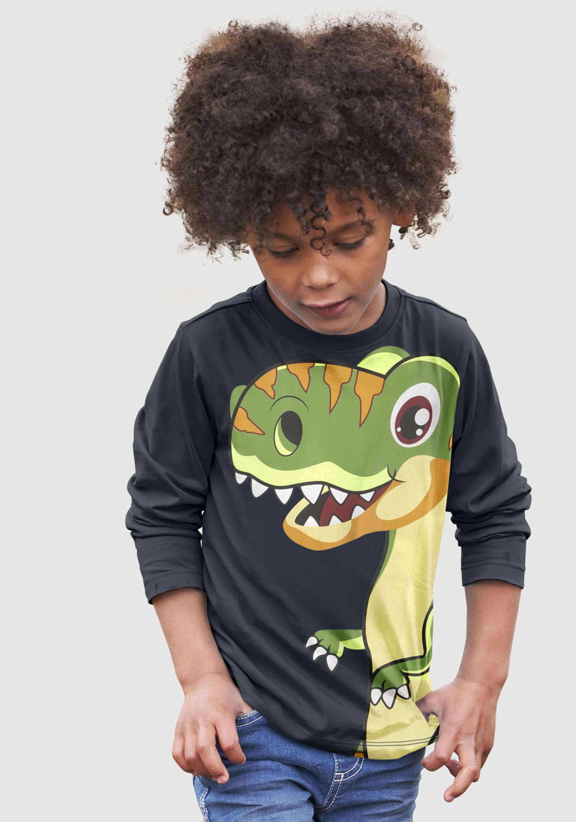 KIDSWORLD Langarmshirt »CURIOUS DINO« von KIDSWORLD