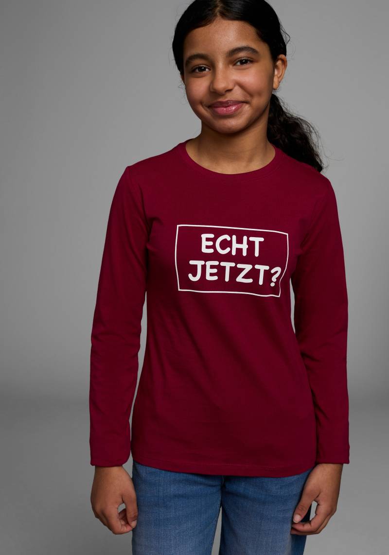 KIDSWORLD Langarmshirt »ECHT JETZT?«, Langarm, Basic-Passform, mit peppigem und dynamischem Aufdruck von KIDSWORLD