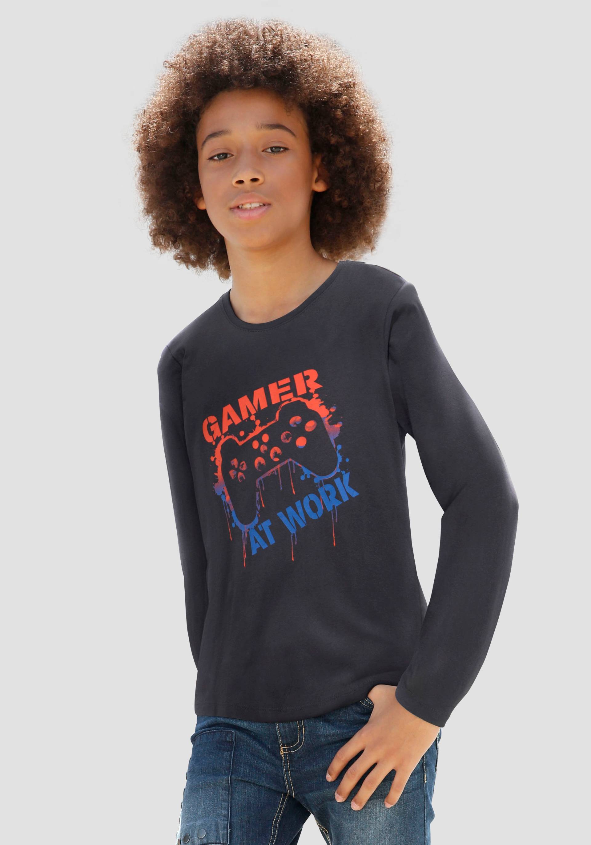 KIDSWORLD Langarmshirt »GAMER AT WORK« von KIDSWORLD