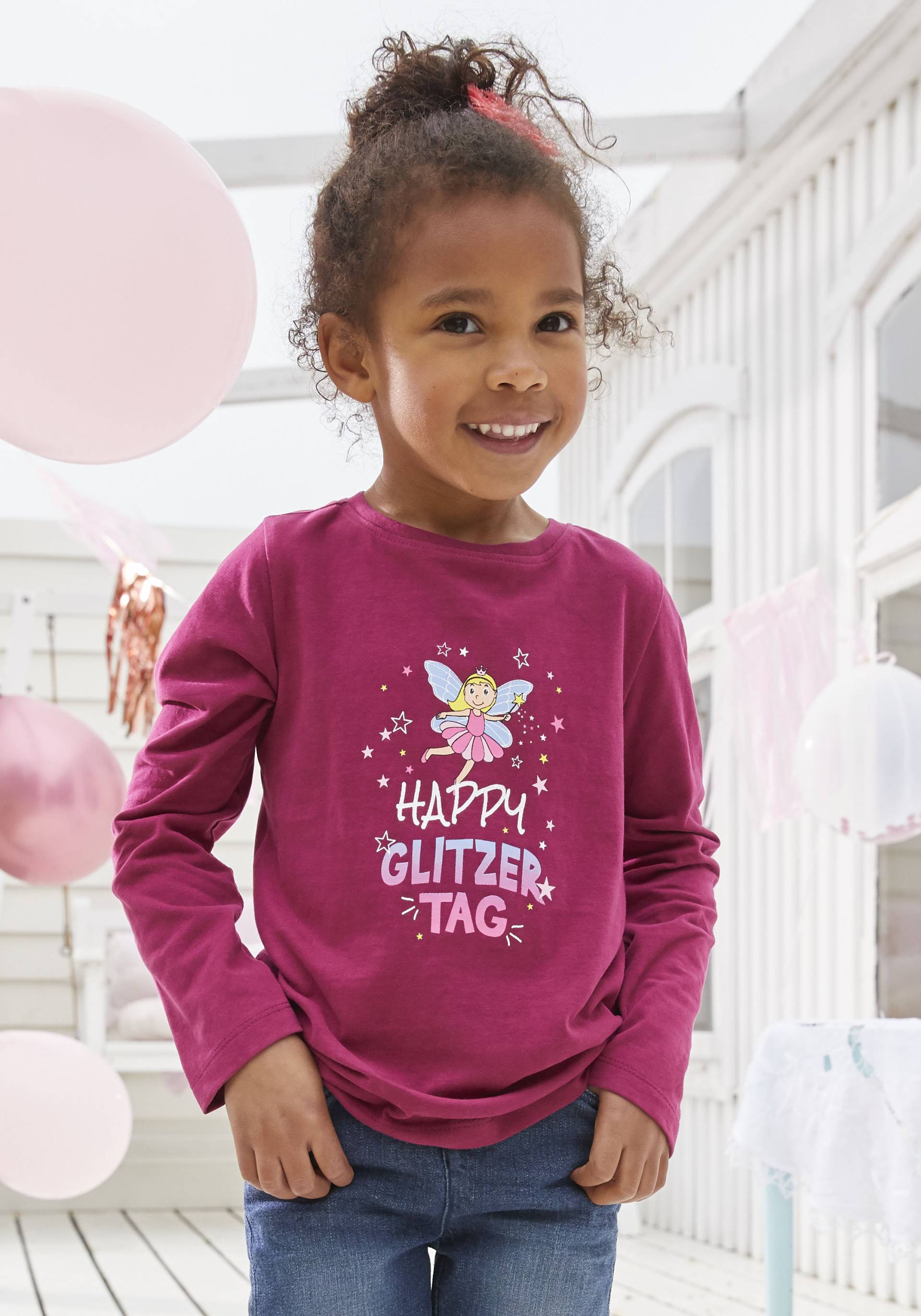 KIDSWORLD Langarmshirt »Happy Glitzer Tag« von KIDSWORLD