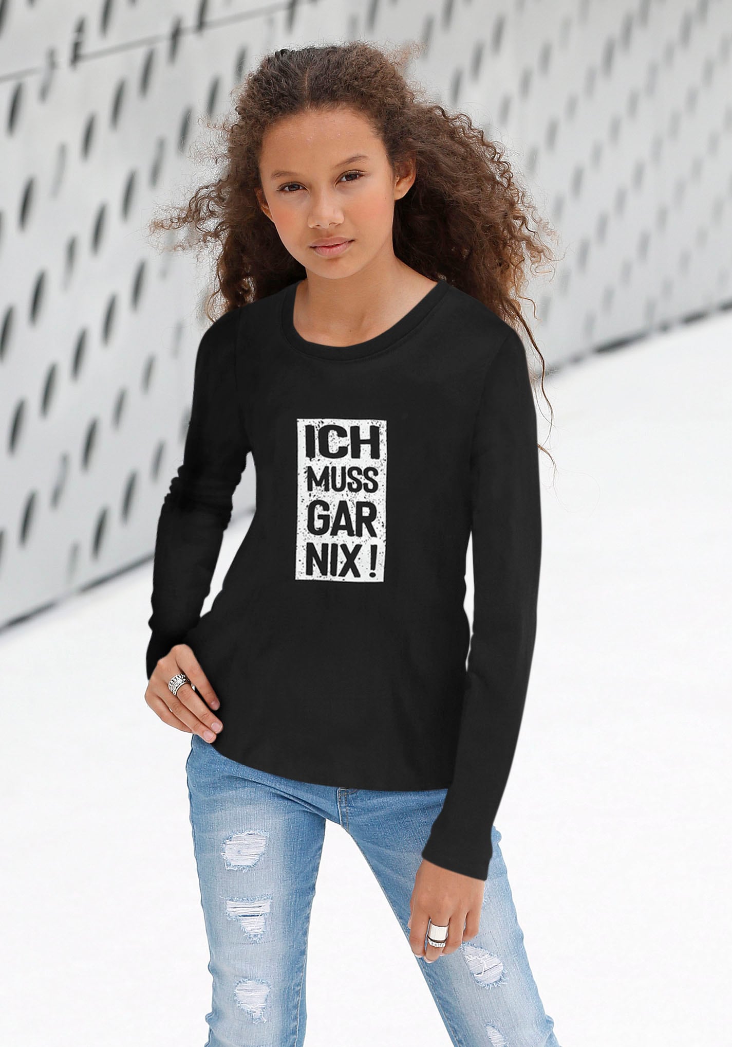 KIDSWORLD Langarmshirt »Ich muss gar nix!« von KIDSWORLD