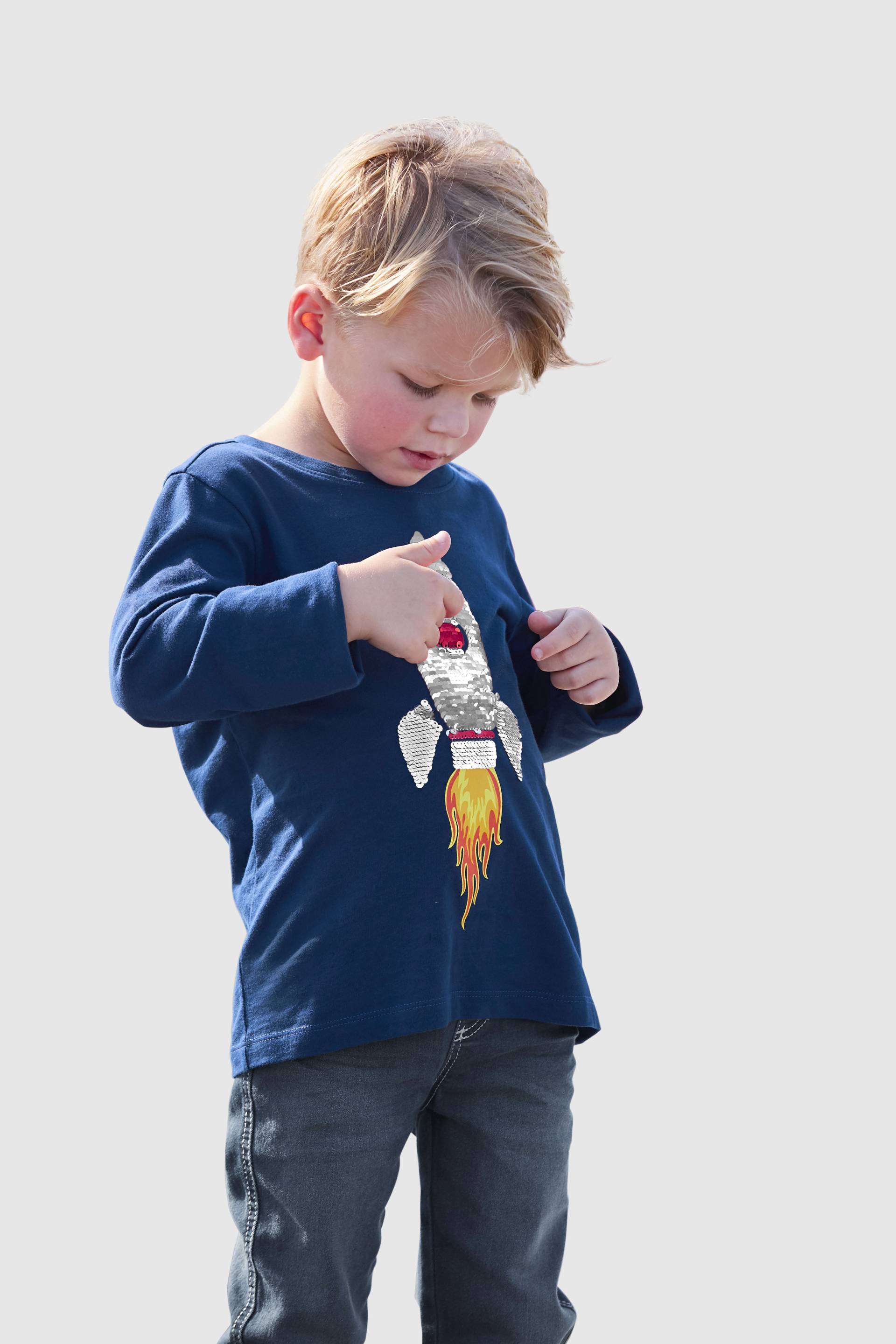 KIDSWORLD Langarmshirt »Rakete aus Wendepailletten« von KIDSWORLD