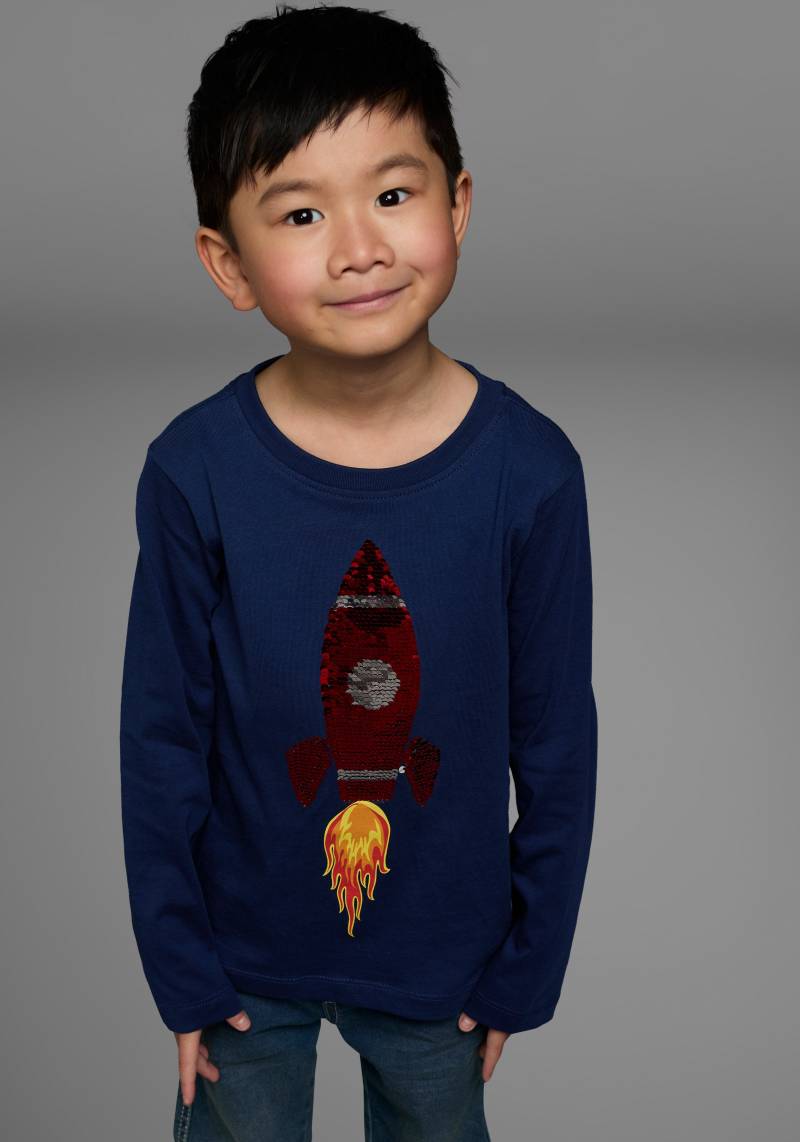 KIDSWORLD Langarmshirt »Rakete aus Wendepailletten« von KIDSWORLD