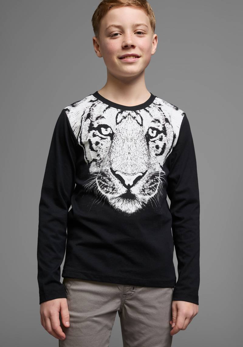 KIDSWORLD Langarmshirt »WHITE TIGER«, Basic Passform, stylischer Druck, Rundhalsausschnitt von KIDSWORLD