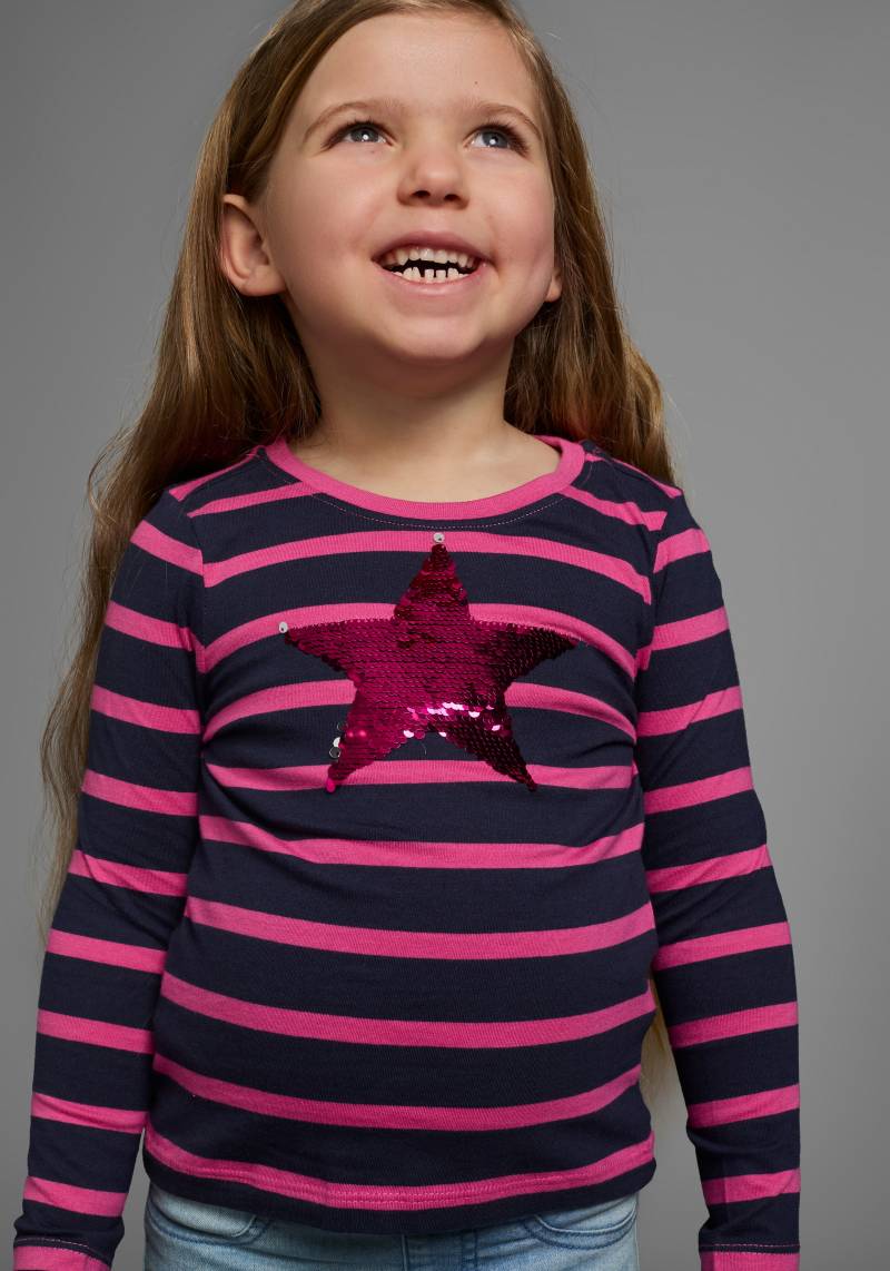 KIDSWORLD Langarmshirt »für kleine Mädchen«, langärmlig, Basic-Passform, mit mehrfarbigen Streifen von KIDSWORLD