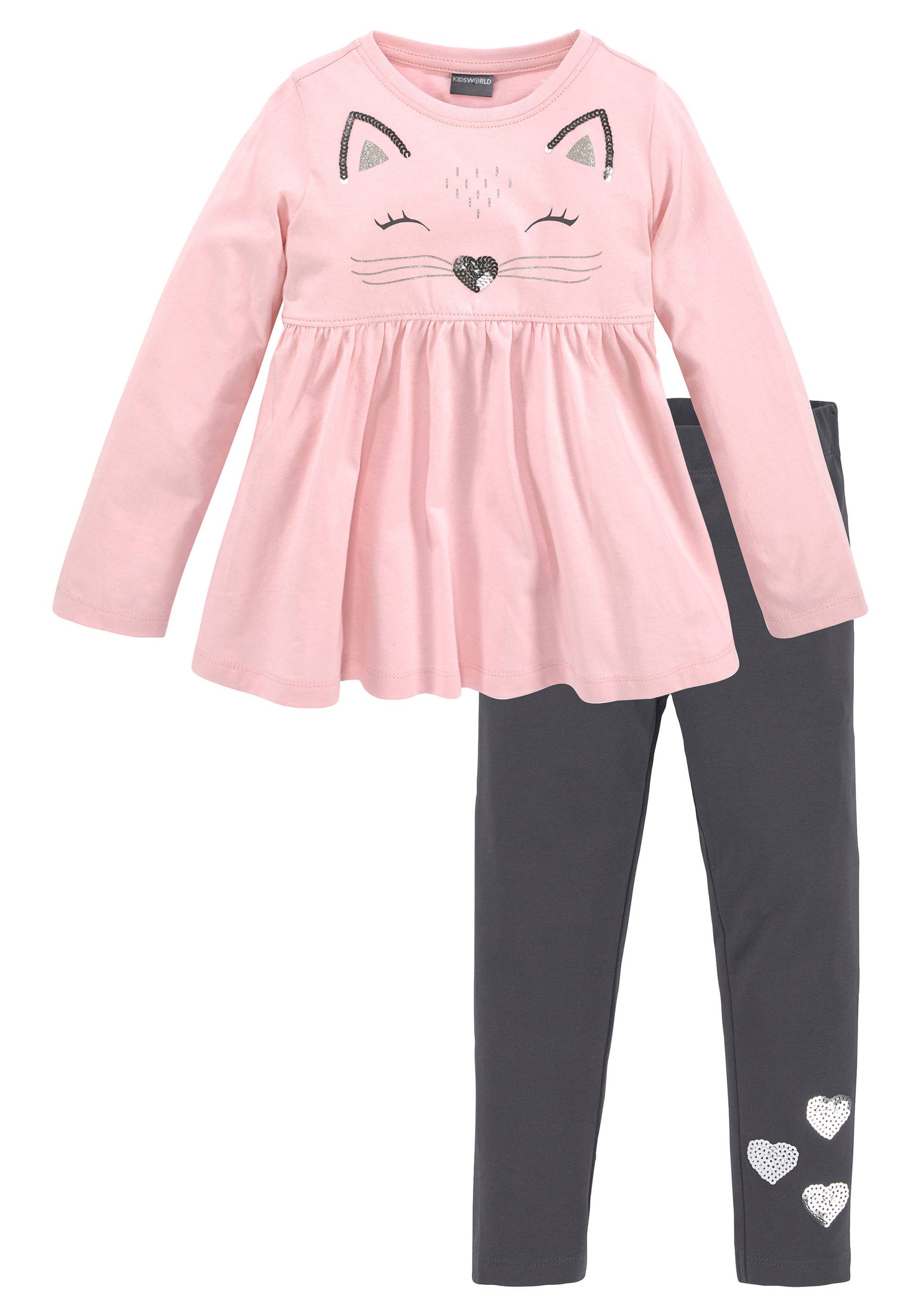 KIDSWORLD Langarmshirt & Leggings »für kleine Mädchen«, (Set, 2 tlg.), mit schöner Paillettenapplikation von KIDSWORLD