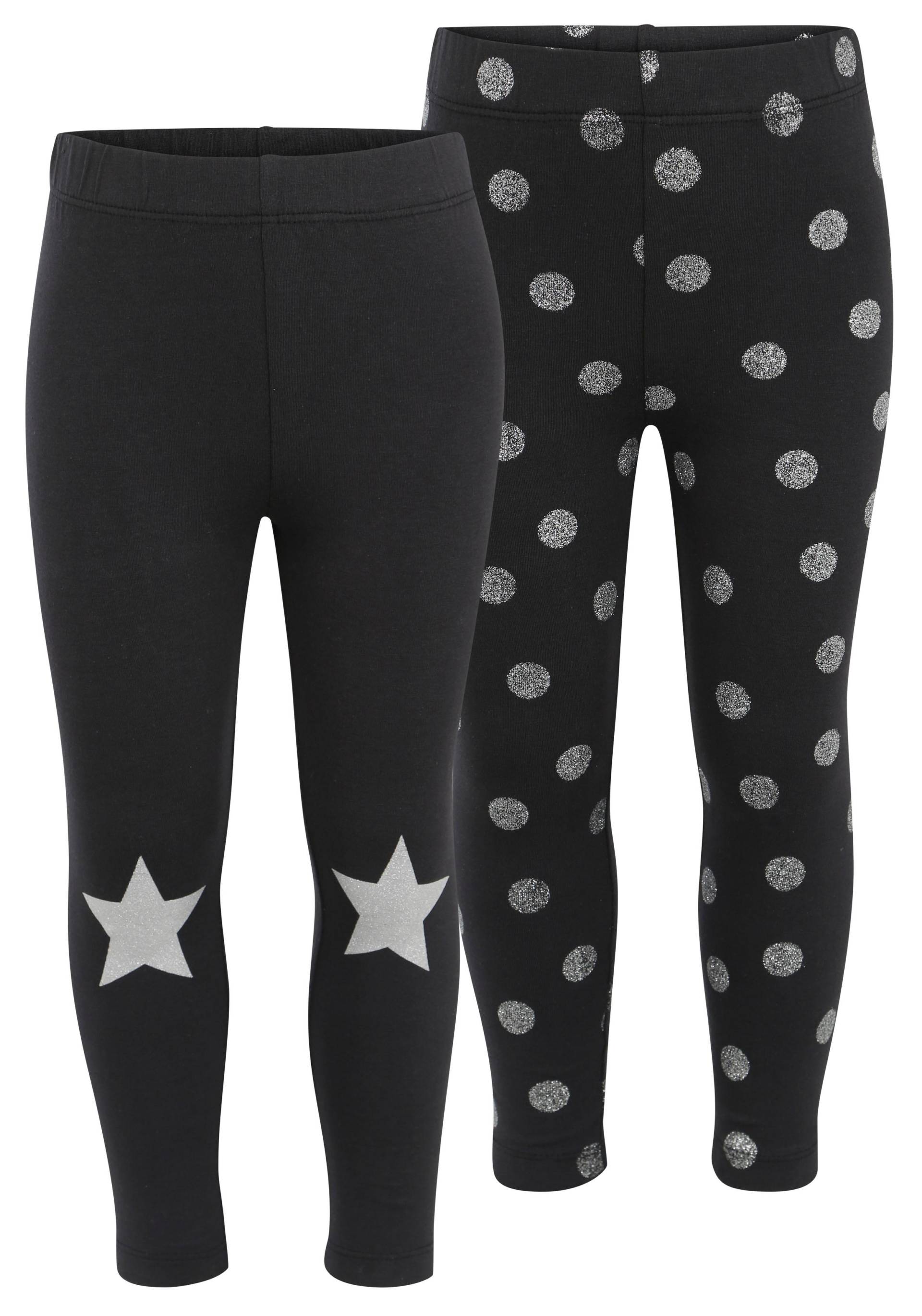 KIDSWORLD Leggings »für kleine Mädchen«, (Packung, 2 tlg.), mit Glitzerdruck von KIDSWORLD