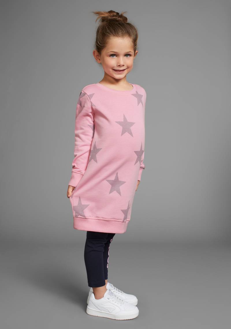 KIDSWORLD Sweatkleid »Sterne-Allover Kleid für kleine Mädchen«, Sweatkleid mit Glitzerdruck von KIDSWORLD