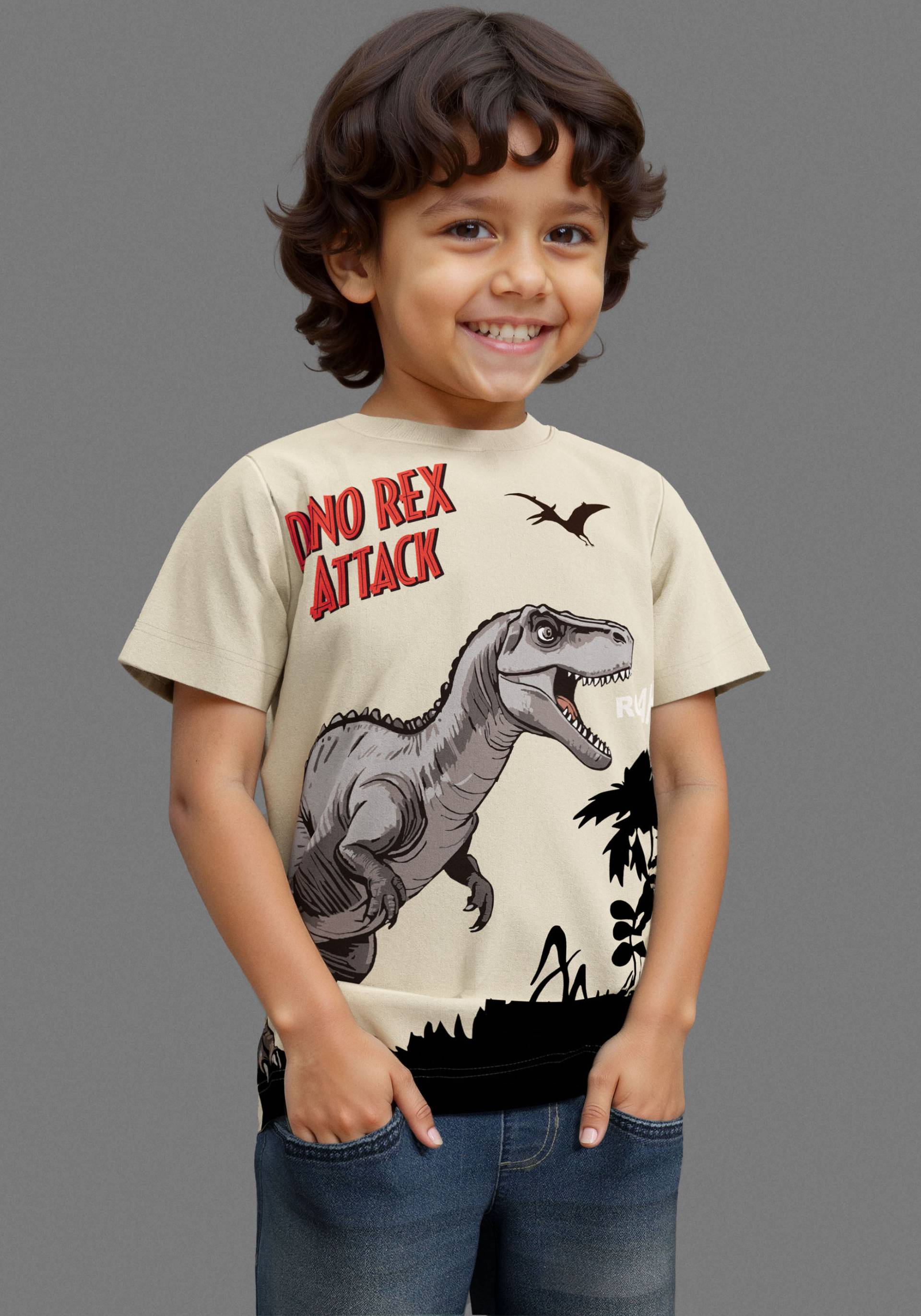 KIDSWORLD T-Shirt »Druck: DINO REX ATTACK«, mit grossem Saum-Druck KIDSWORLD T-Shirt »Druck: DINO REX ATTACK«, mit grossem Saum-Druck von KIDSWORLD