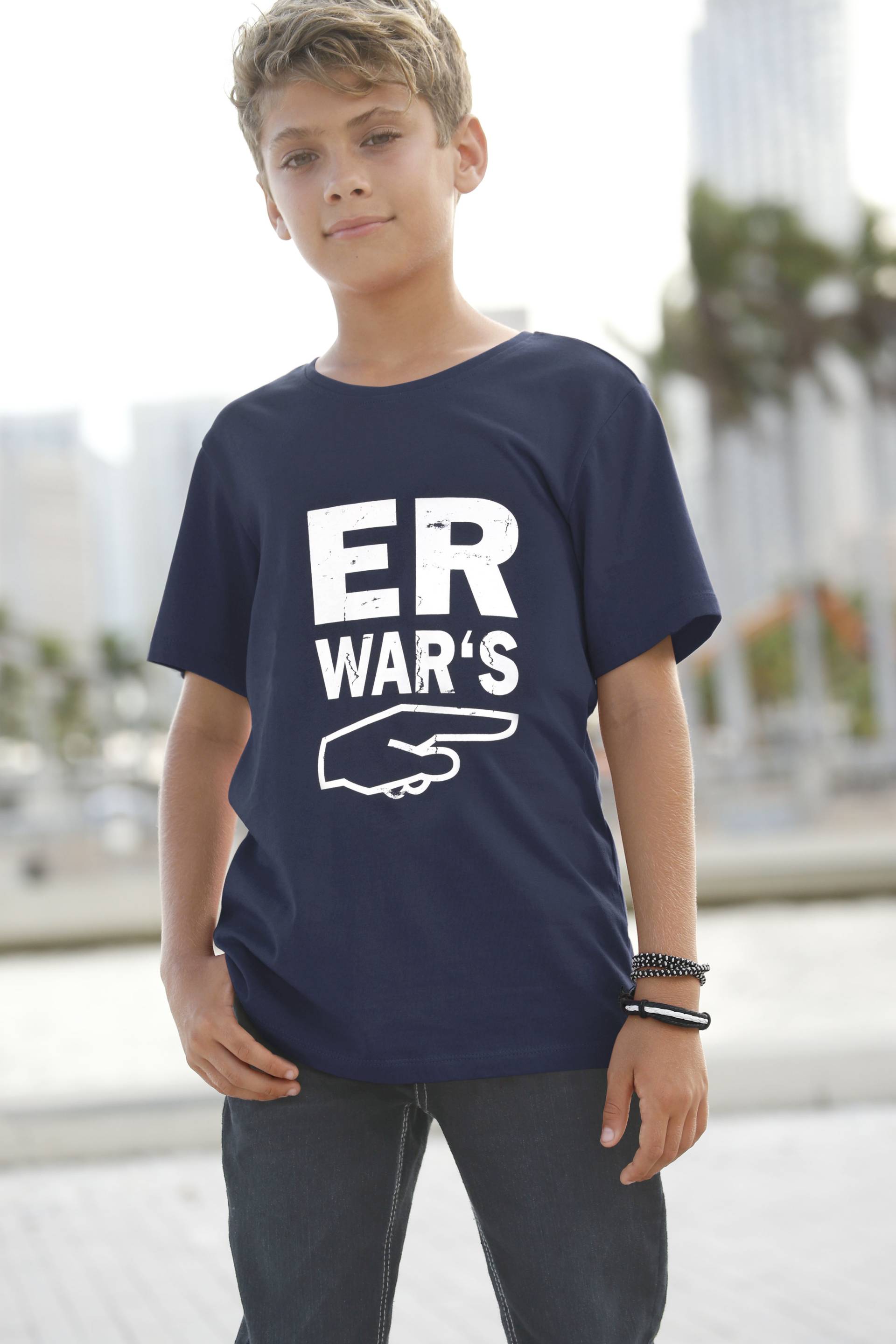 KIDSWORLD T-Shirt »ER WAR`S«, Spruch von KIDSWORLD