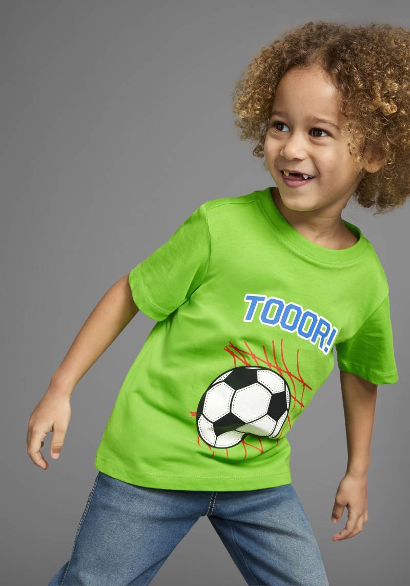 KIDSWORLD T-Shirt »Fussball-Print: TOOOR«, Kurzarm, Basic-Passform, mit Statements/Sprüchen von KIDSWORLD