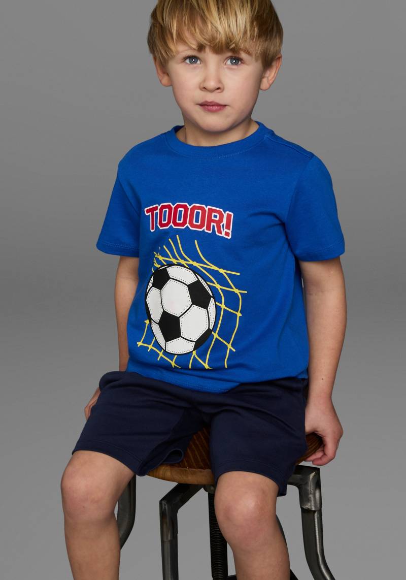 KIDSWORLD T-Shirt »Fussball-Print: TOOOR«, Kurzarm, Basic-Passform, mit Statements/Sprüchen von KIDSWORLD
