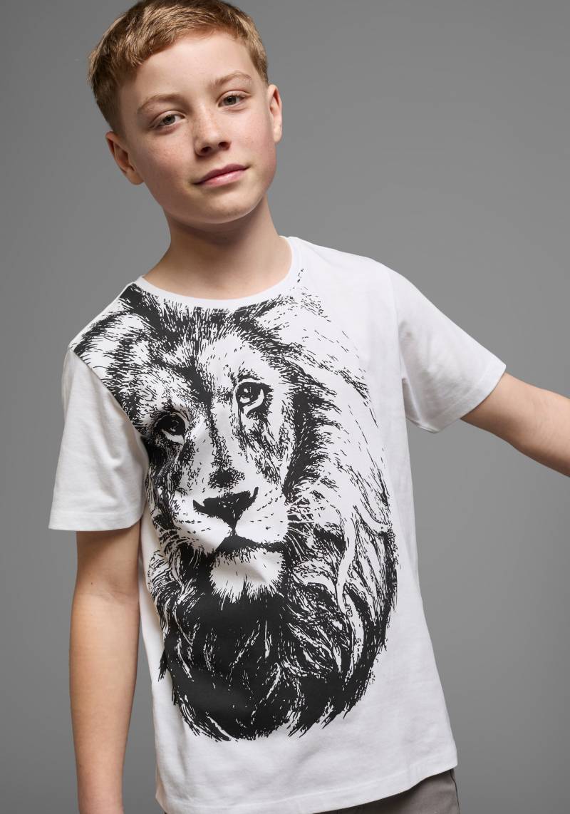KIDSWORLD T-Shirt »Mit coolem LÖWEN-Print«, Kurzarm, Basic-Passform, bedruckt, Rundhalsausschnitt von KIDSWORLD