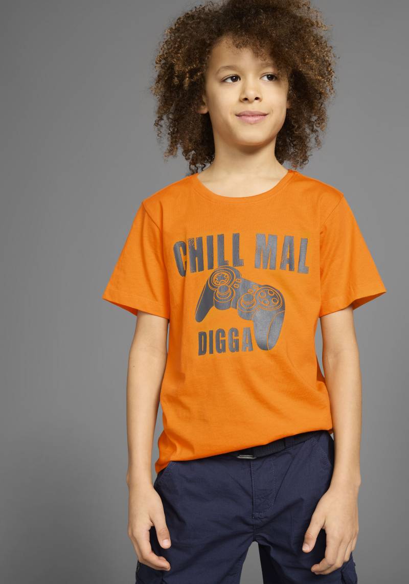 KIDSWORLD T-Shirt »Mit Spruch: CHILL MAL«, Kurzarm, Basic-Stil, mit coolen Schriftzügen, Rundhalsausschnitt von KIDSWORLD