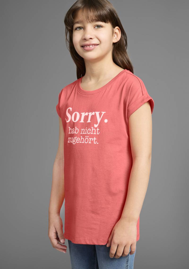 KIDSWORLD T-Shirt »Sorry. hab nicht zugehört.«, Kurzarm, bedruckt, Rundhalsausschnitt, aus Baumwolle von KIDSWORLD